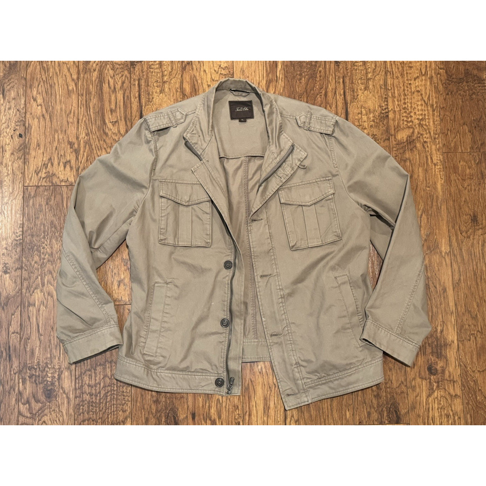 Tasso Elba Jacket Green Field Utility 100% Cotton Pocket Coat- Pen mark-Men's XL